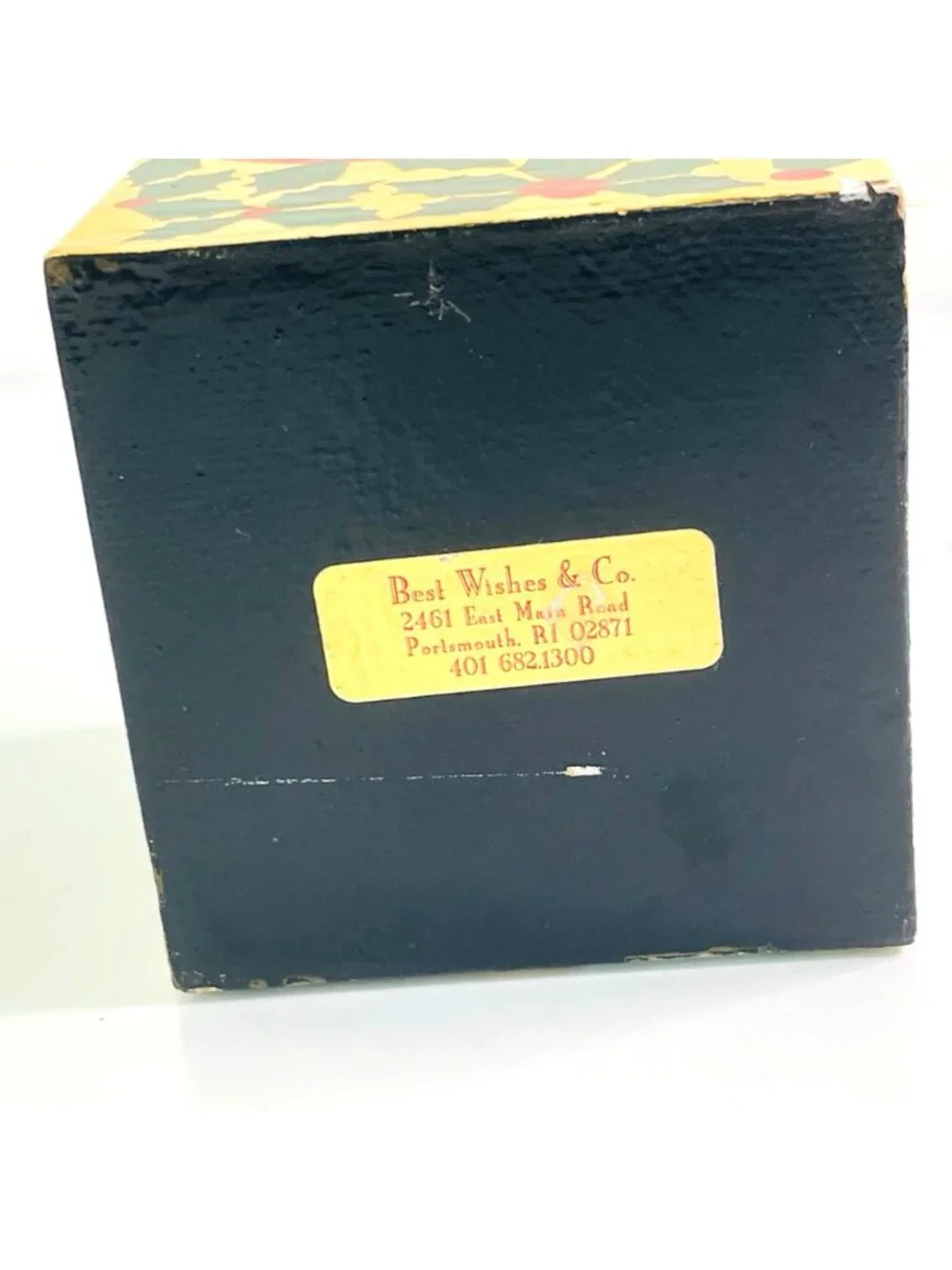 Vintage Hand Painted Wood Christmas Ornament Box Set Holy Berry Best Wishes & Co